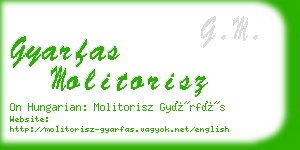 gyarfas molitorisz business card